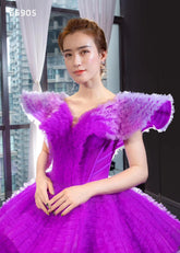 Purple elegant evening luxury ball gown - FashionByTeresa